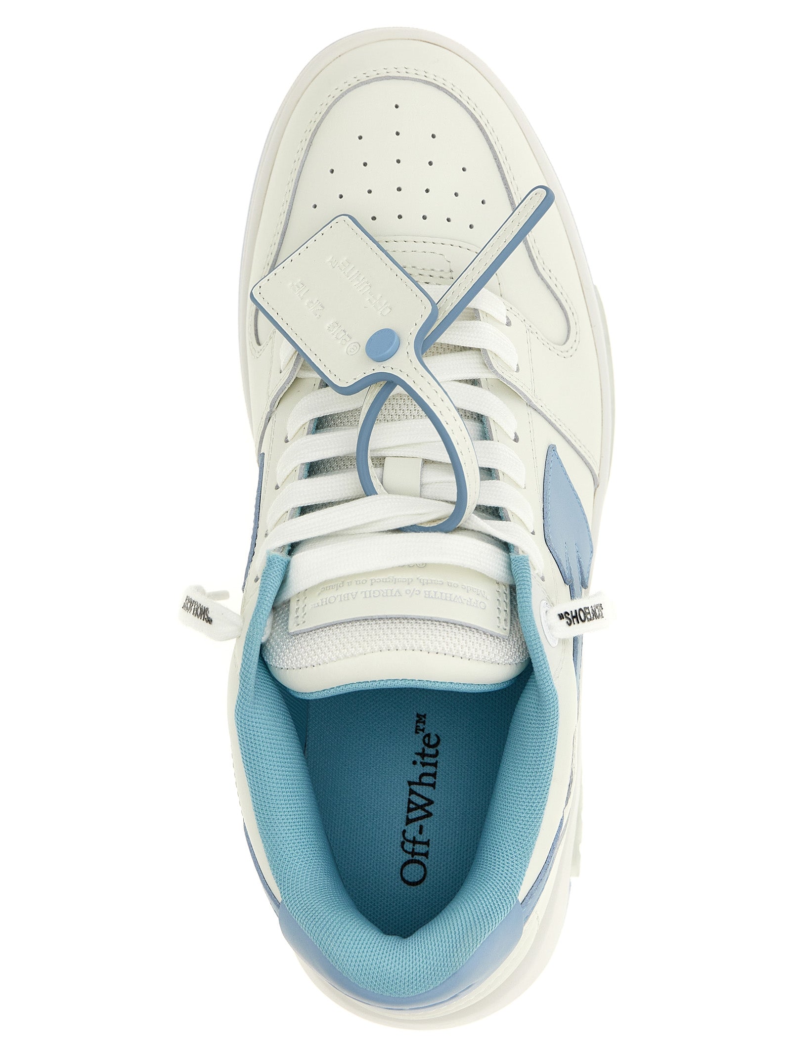 Off-White Blue Bovine Leather Low Top Sneakers