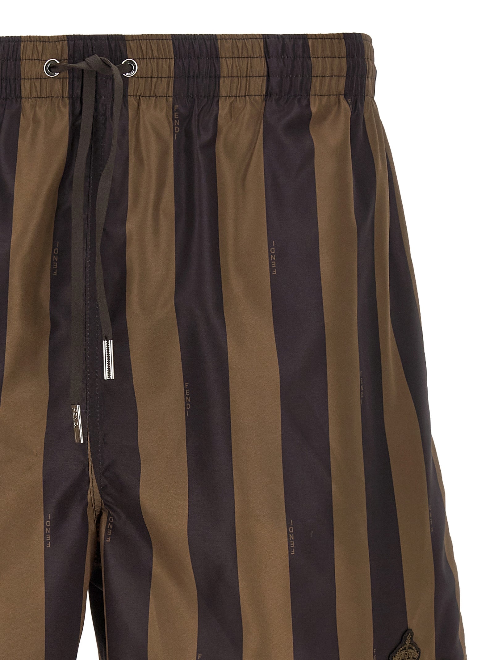 Fendi Brown Polyester Swim Shorts
