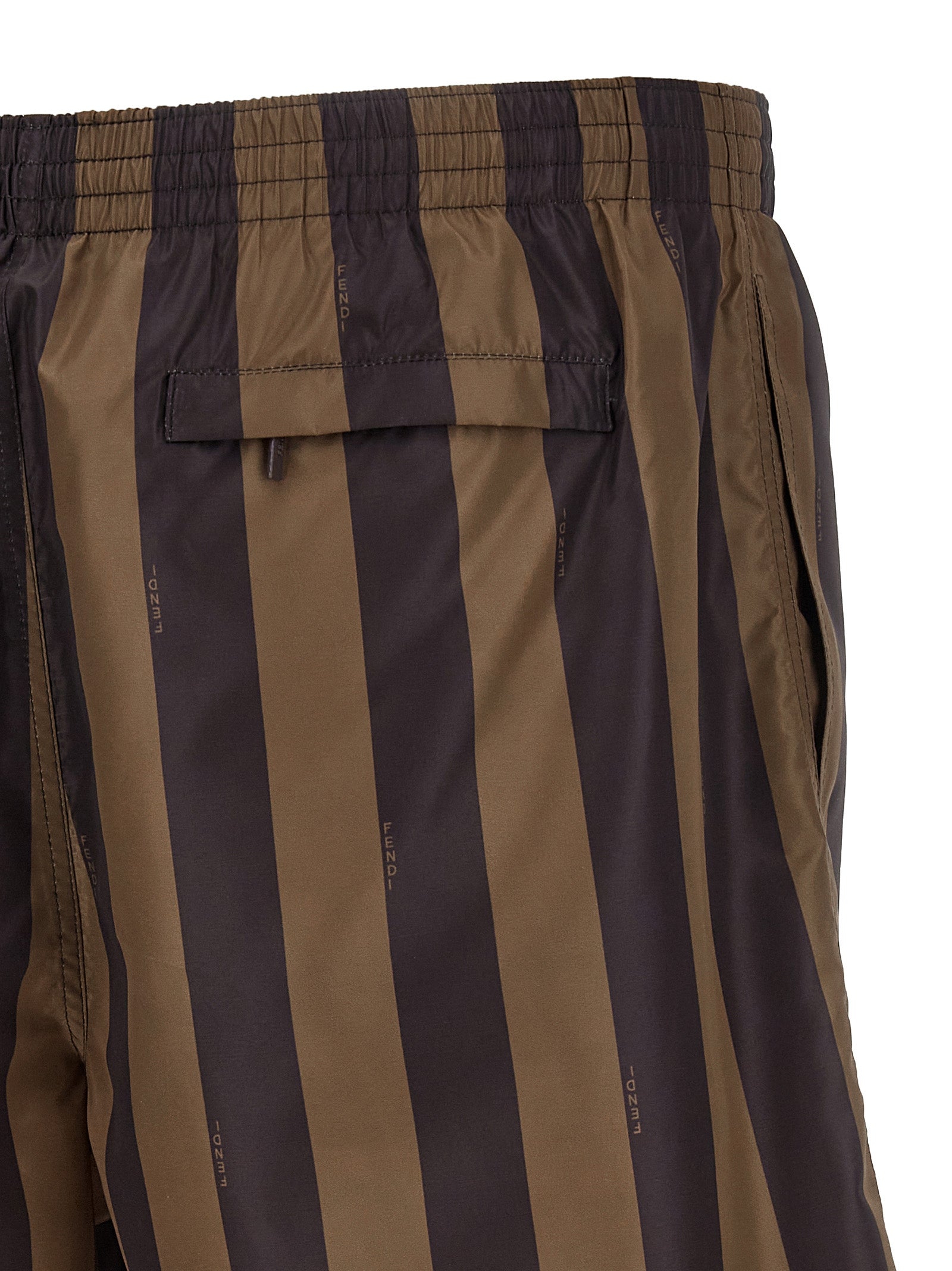 Brown Polyester Swim Shorts