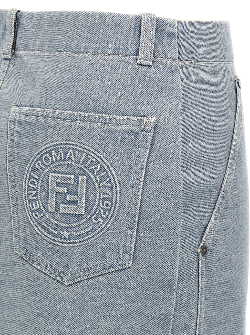 Fendi Gray Cotton Long Skirt