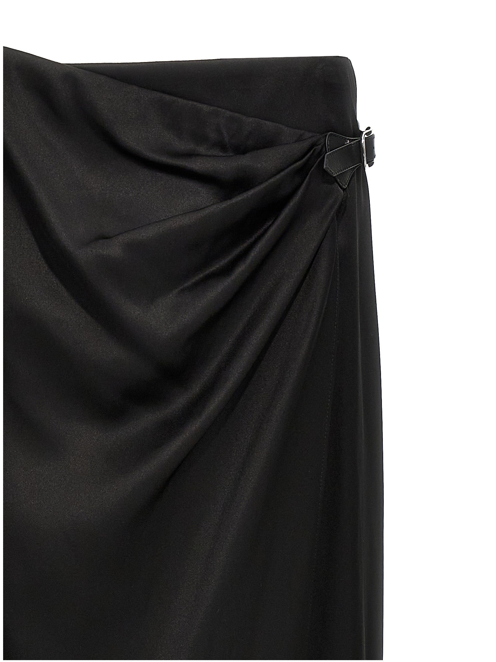 Black Silk Mini Skirt
