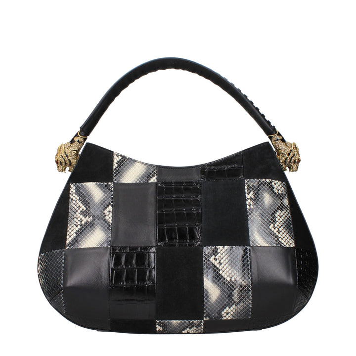 Roberto Cavalli svart skinnveske