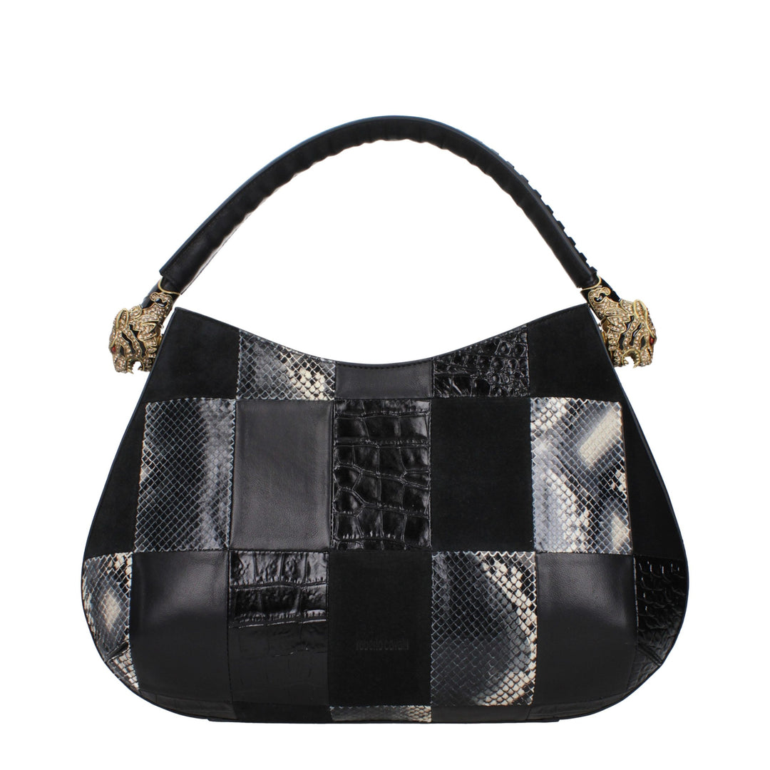 Roberto Cavalli svart skinnveske