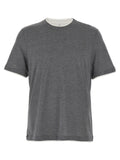 Brunello Cucinelli Gray Silk T-Shirt