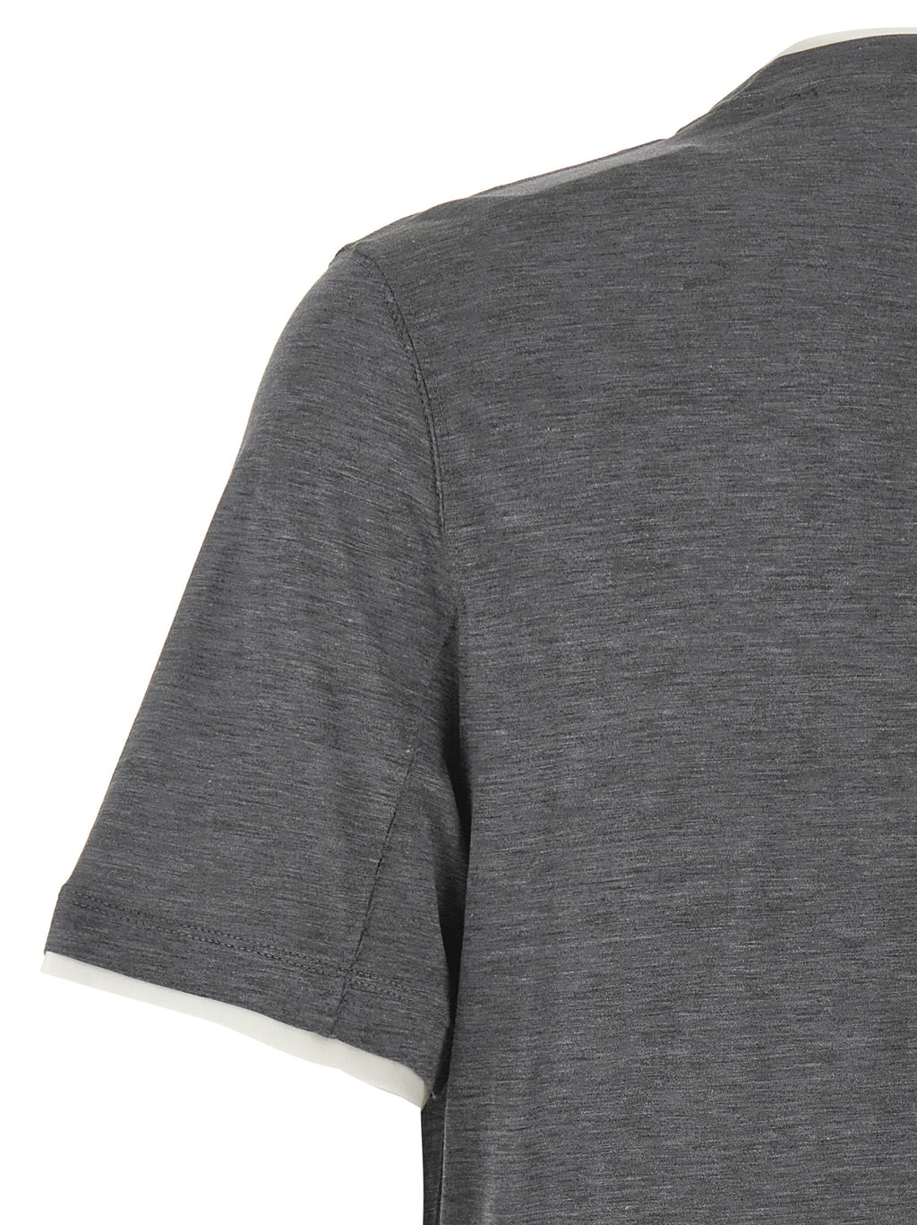 Brunello Cucinelli Gray Silk T-Shirt