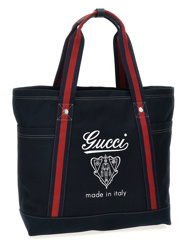 Gucci blå bomullstoteveske
