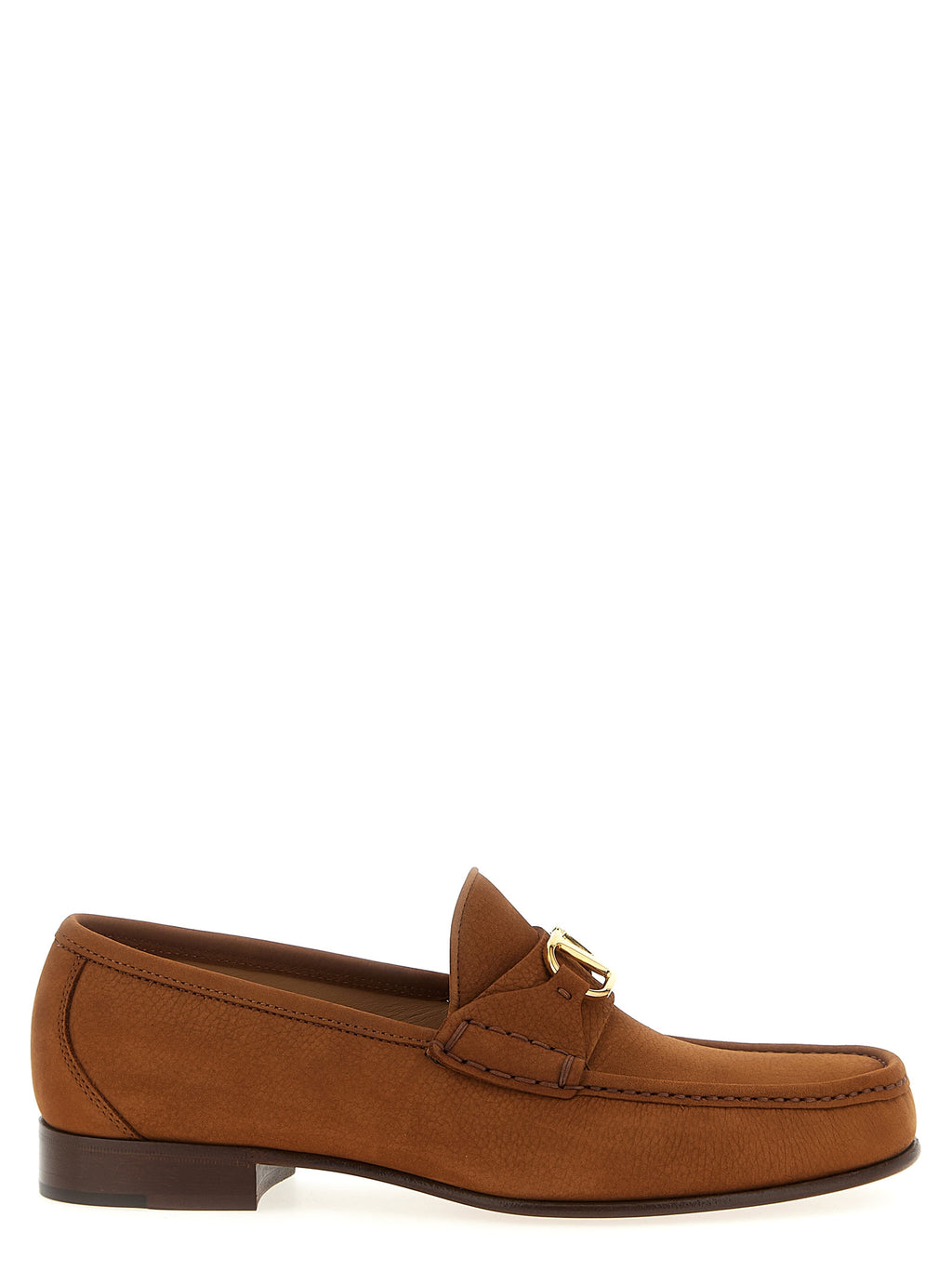 Valentino Garavani Brown Calfskin Slip-On Loafers