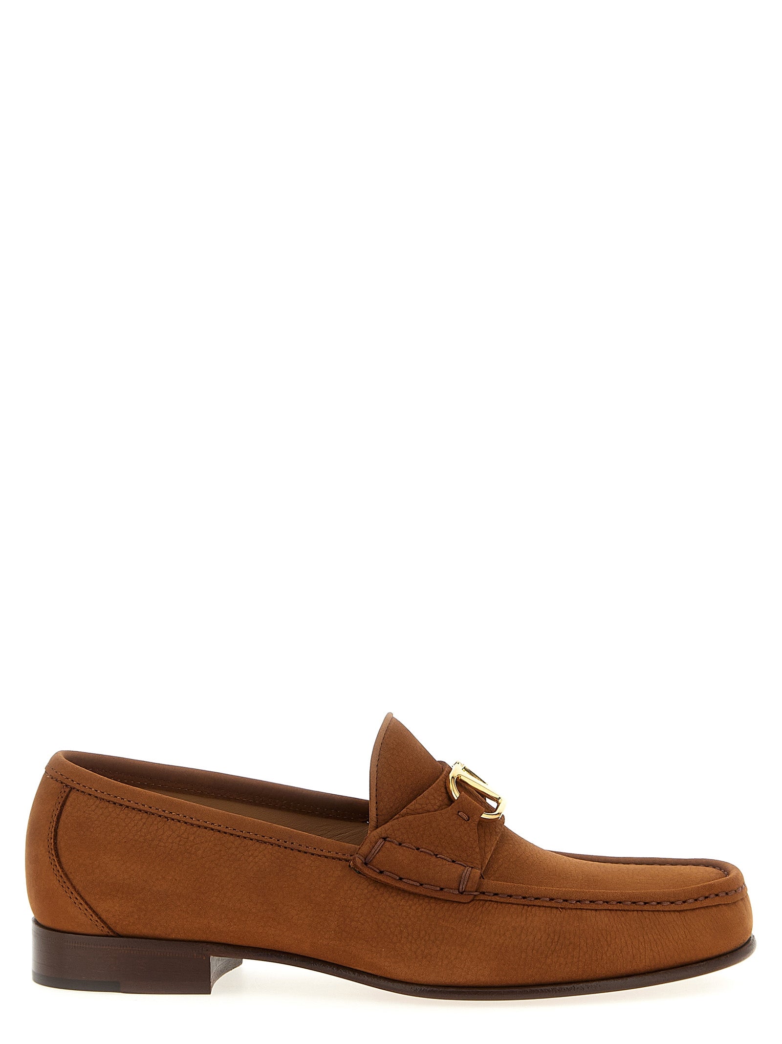 Brown Calfskin Slip-On Loafers