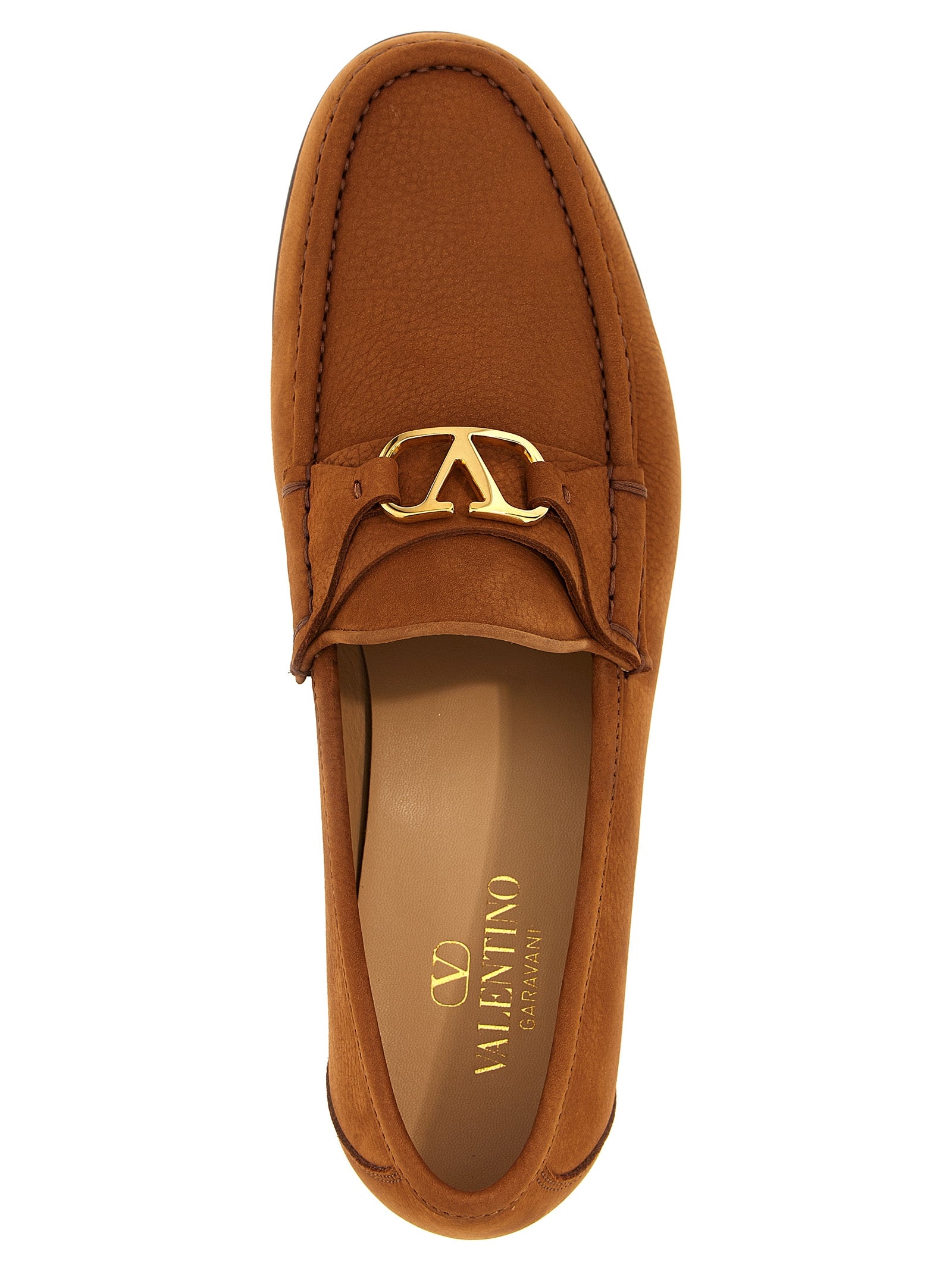 Brown Calfskin Slip-On Loafers