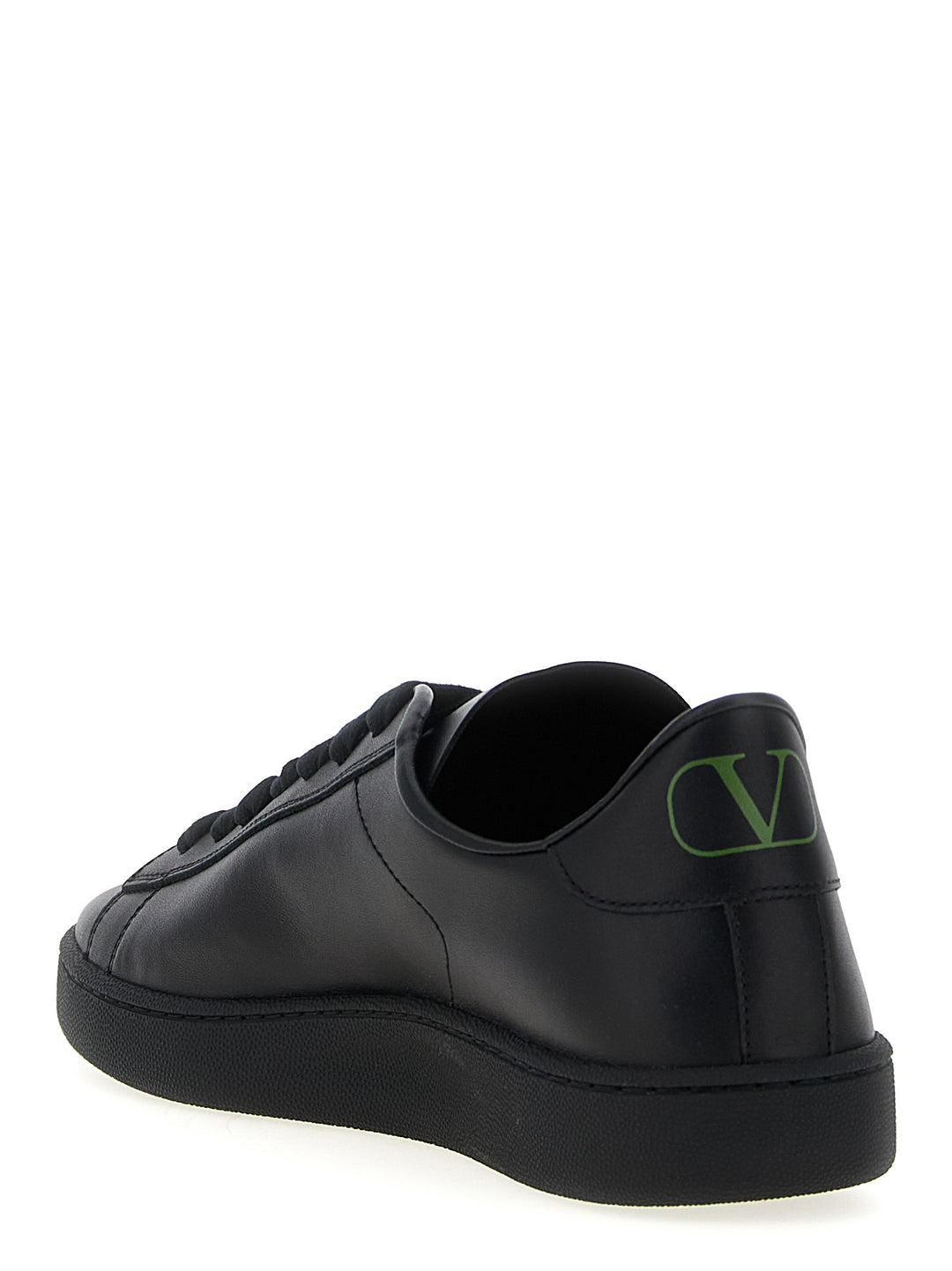 Valentino Garavani Sorte Kalveskinn Lavprofil Sneakers