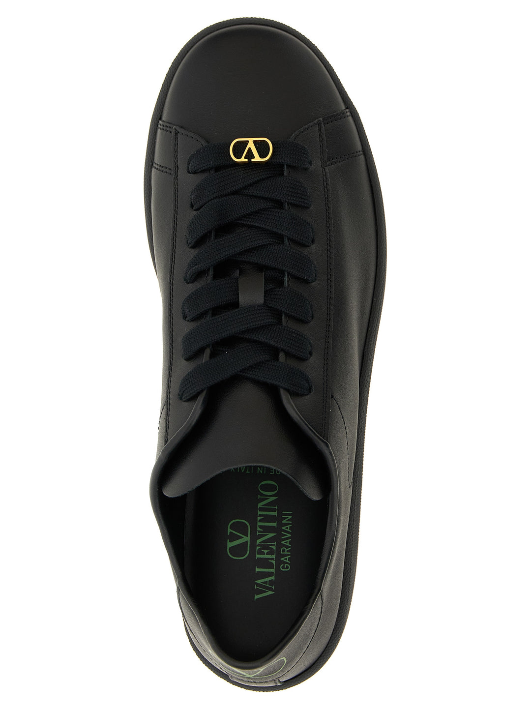Valentino Garavani Sorte Kalveskinn Lavprofil Sneakers