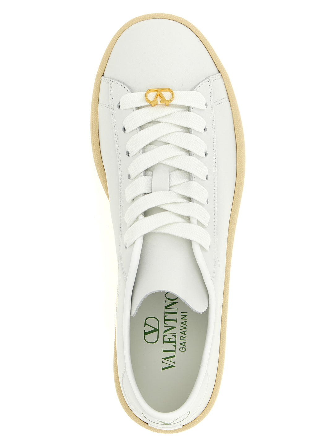 Valentino Garavani hvite kalveskinnssneakers