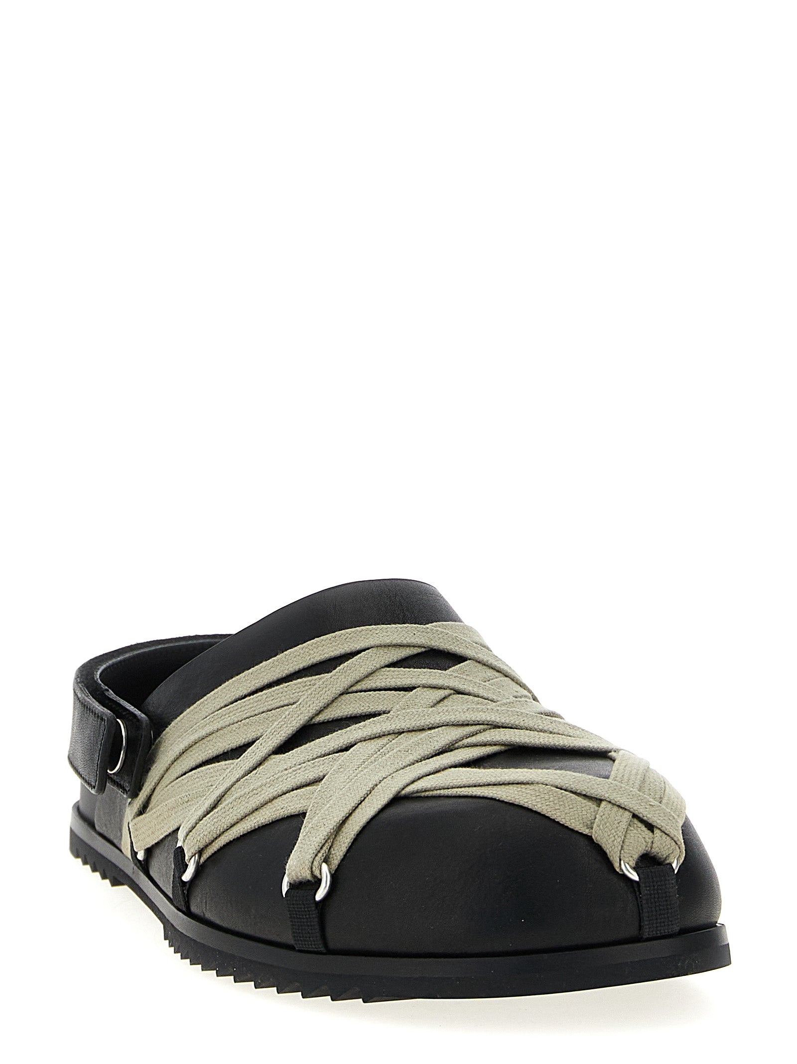 Rick Owens Black Buffalo Leather Clogs