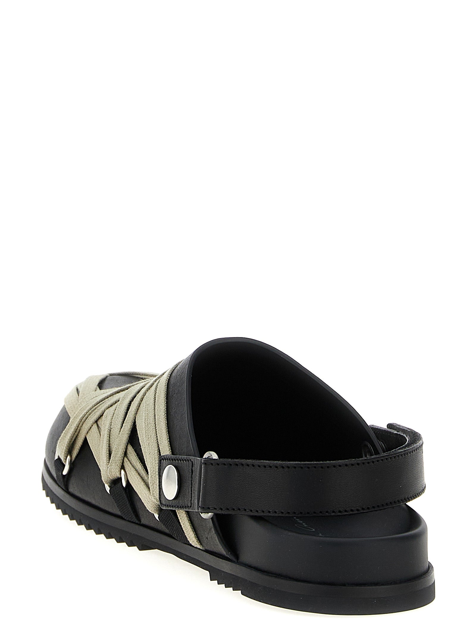 Rick Owens Black Buffalo Leather Clogs