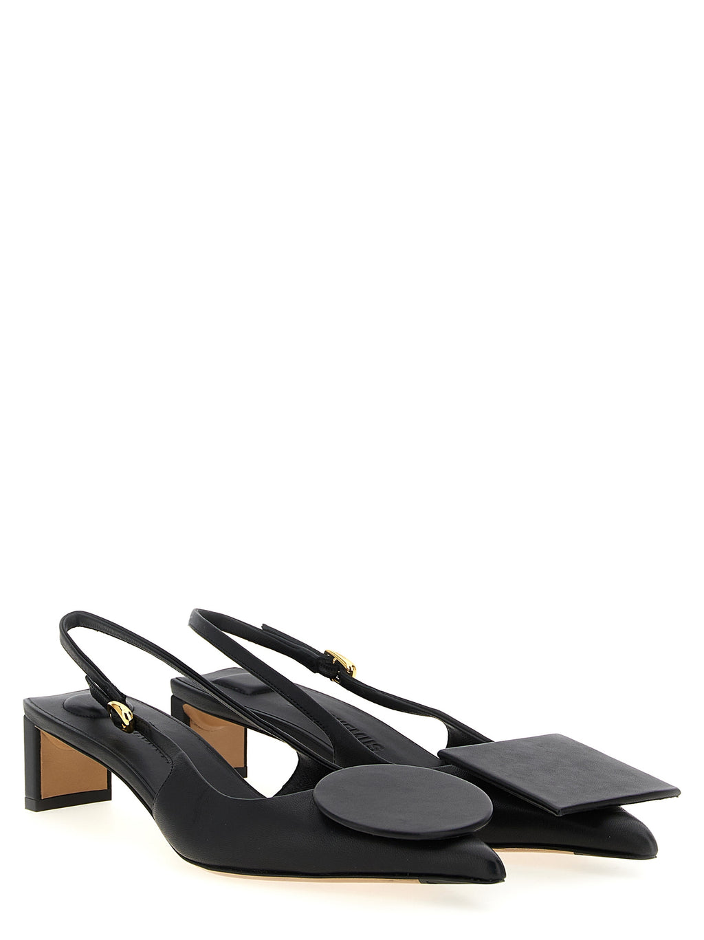 Jacquemus Black Lamb Leather Mid Heel Pumps