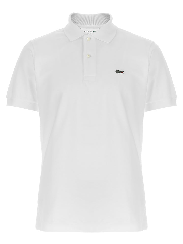 Lacoste hvit bomullspique-skjorte