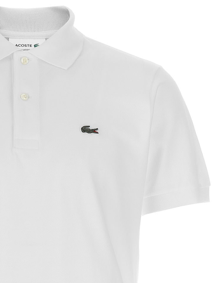 Lacoste hvit bomullspique-skjorte