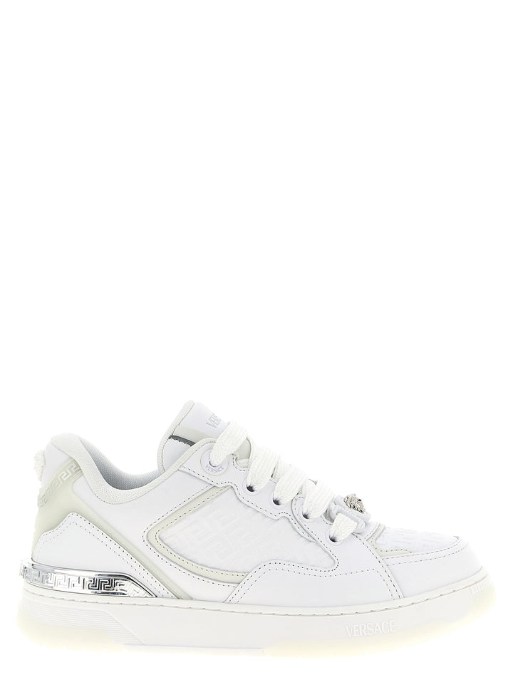 Versace lave sneakers i hvitt kalveskinn