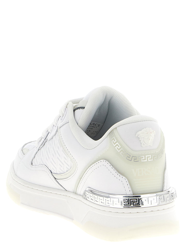 Versace lave sneakers i hvitt kalveskinn