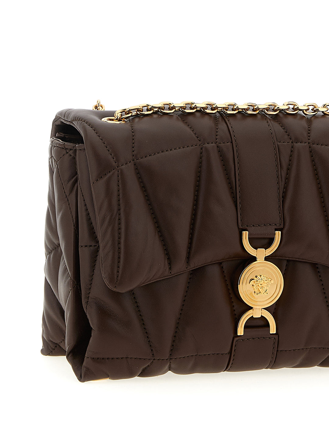 Versace brun skulderveske i lammeskinn