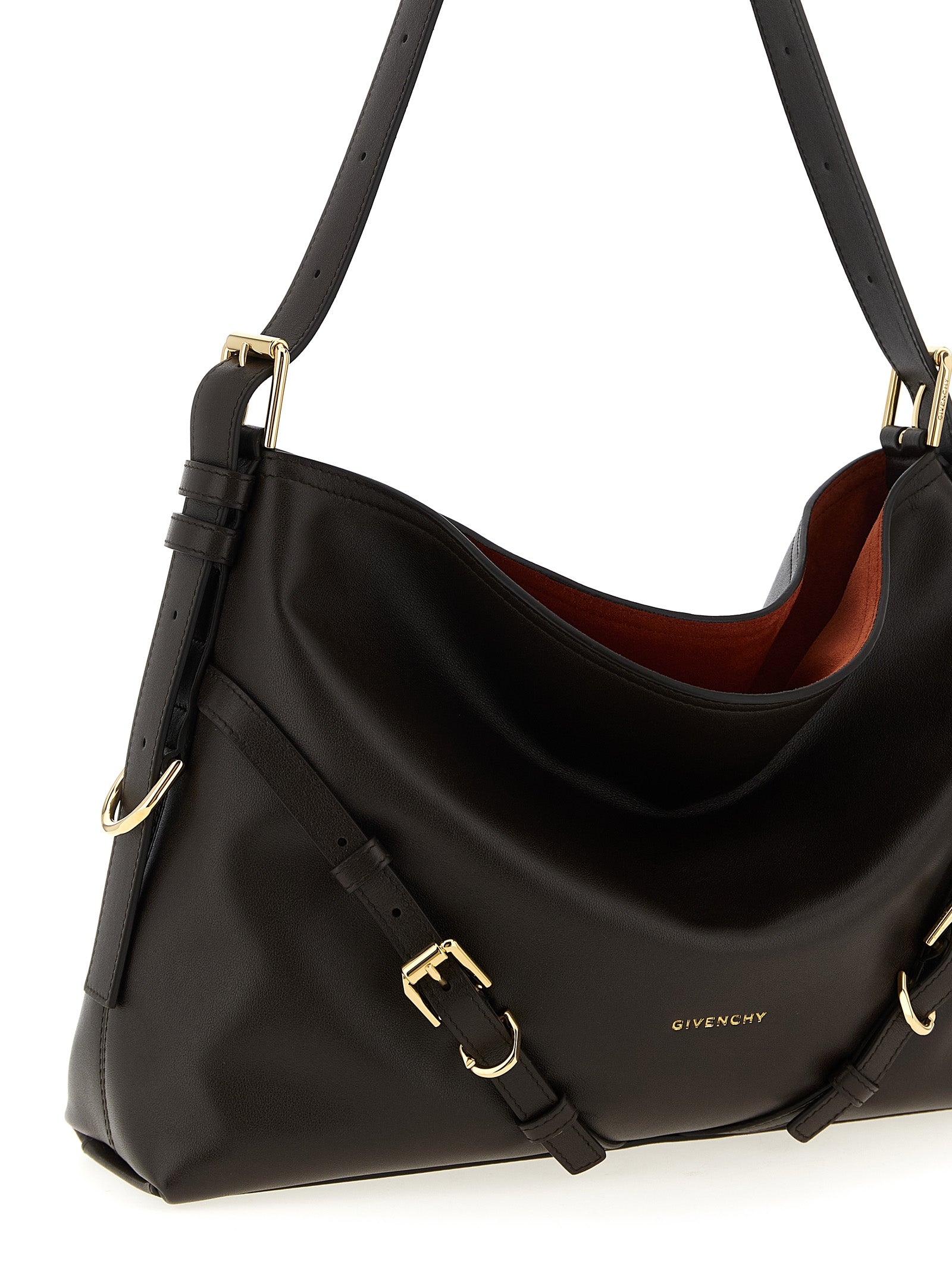 Brown Calfskin Shoulder Bag