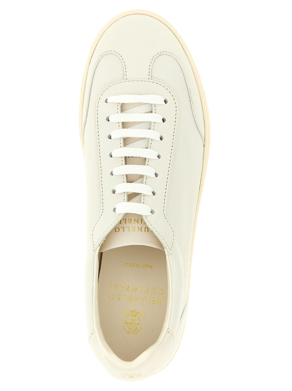 Brunello Cucinelli White Goatskin Low Top Sneakers