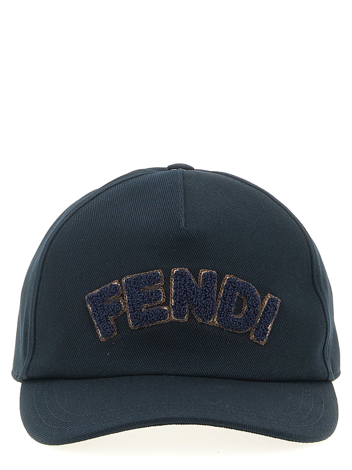 Fendi blå bomullscaps (baseballcaps)