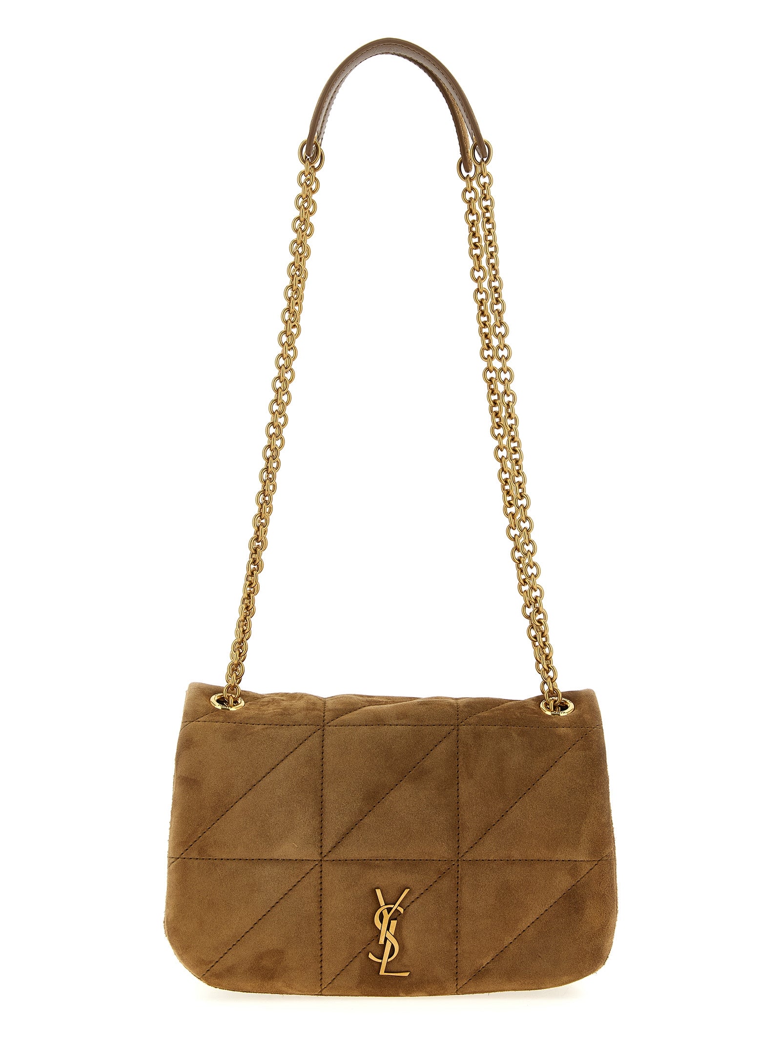Saint Laurent Skulderbag i Beige Kalveskinn