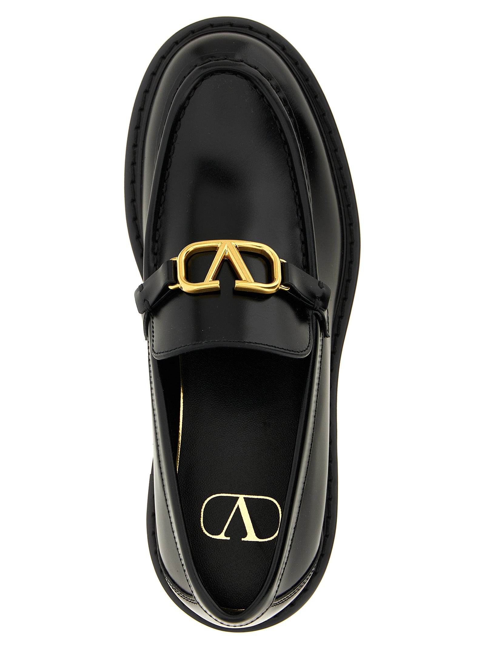 Valentino Garavani Black Calfskin Slip-On Loafers