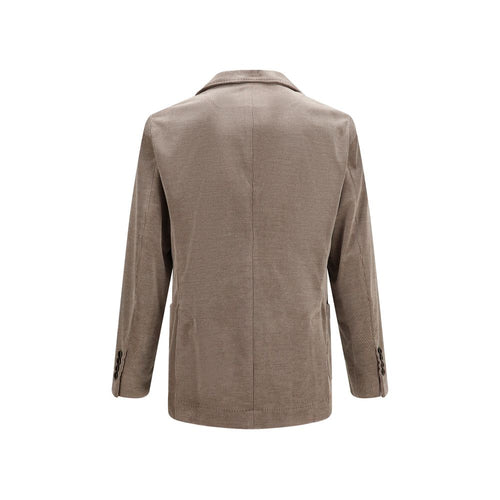 Brunello Cucinelli Gray Cotton Full-Length Jacket