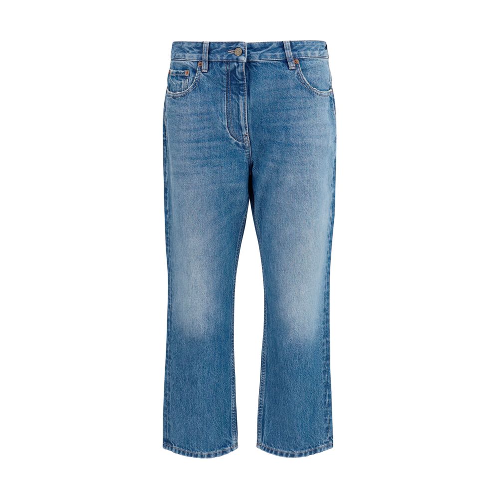 Valentino blå rettskårne jeans i bomull