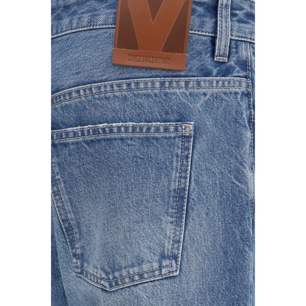 Valentino blå rettskårne jeans i bomull