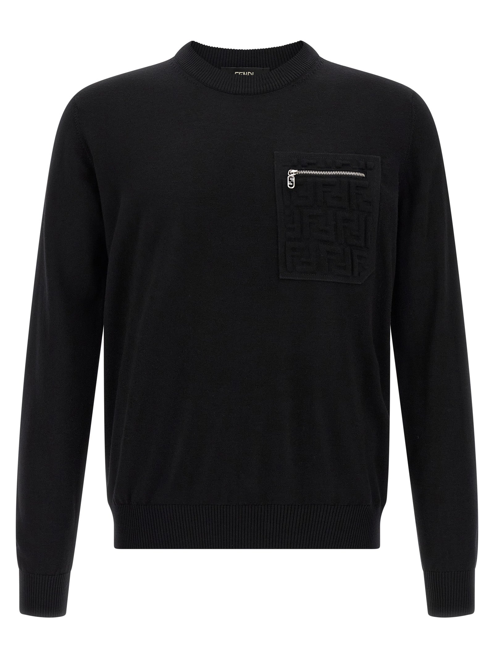 Fendi sort cardigan i ren jomfruull