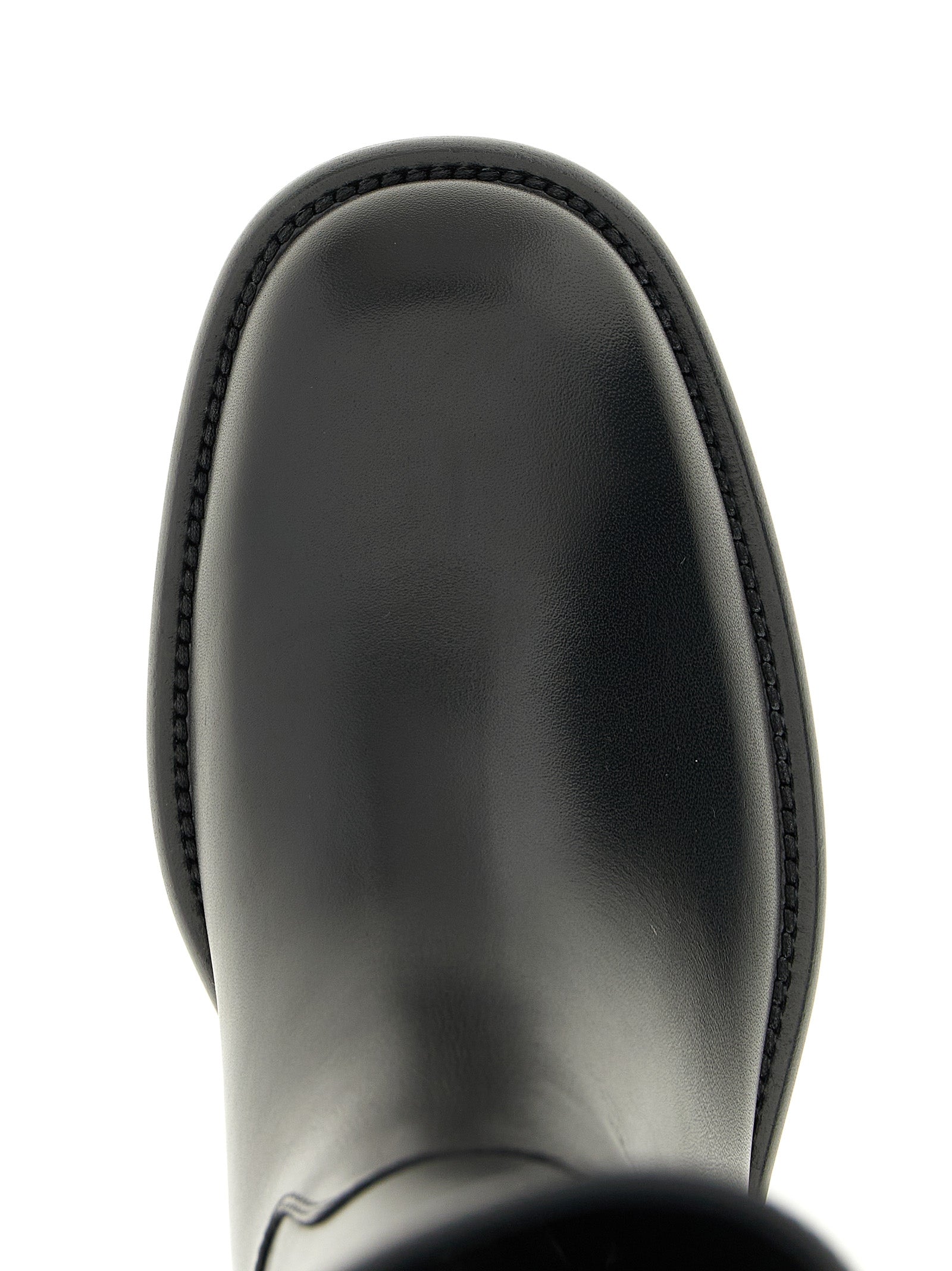 Black Calfskin Over The Knee