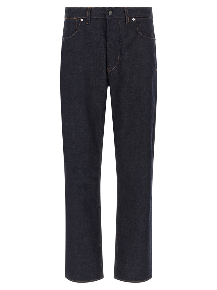 Stone Island Blå Bomull Straight-Leg Jeans