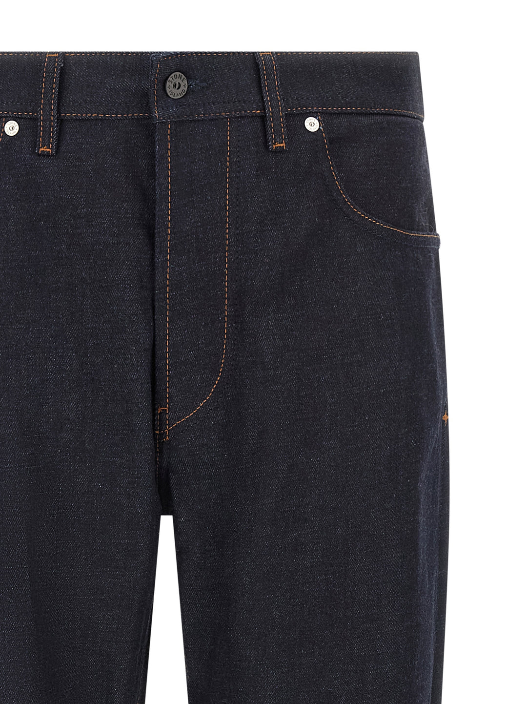 Stone Island Blå Bomull Straight-Leg Jeans