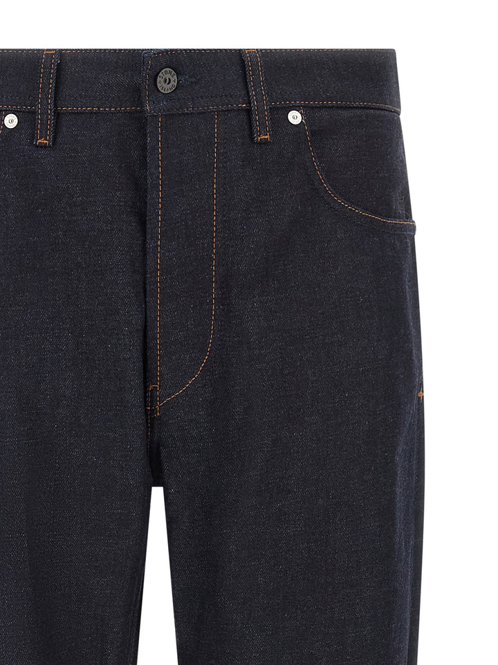 Stone Island Blå Bomull Straight-Leg Jeans