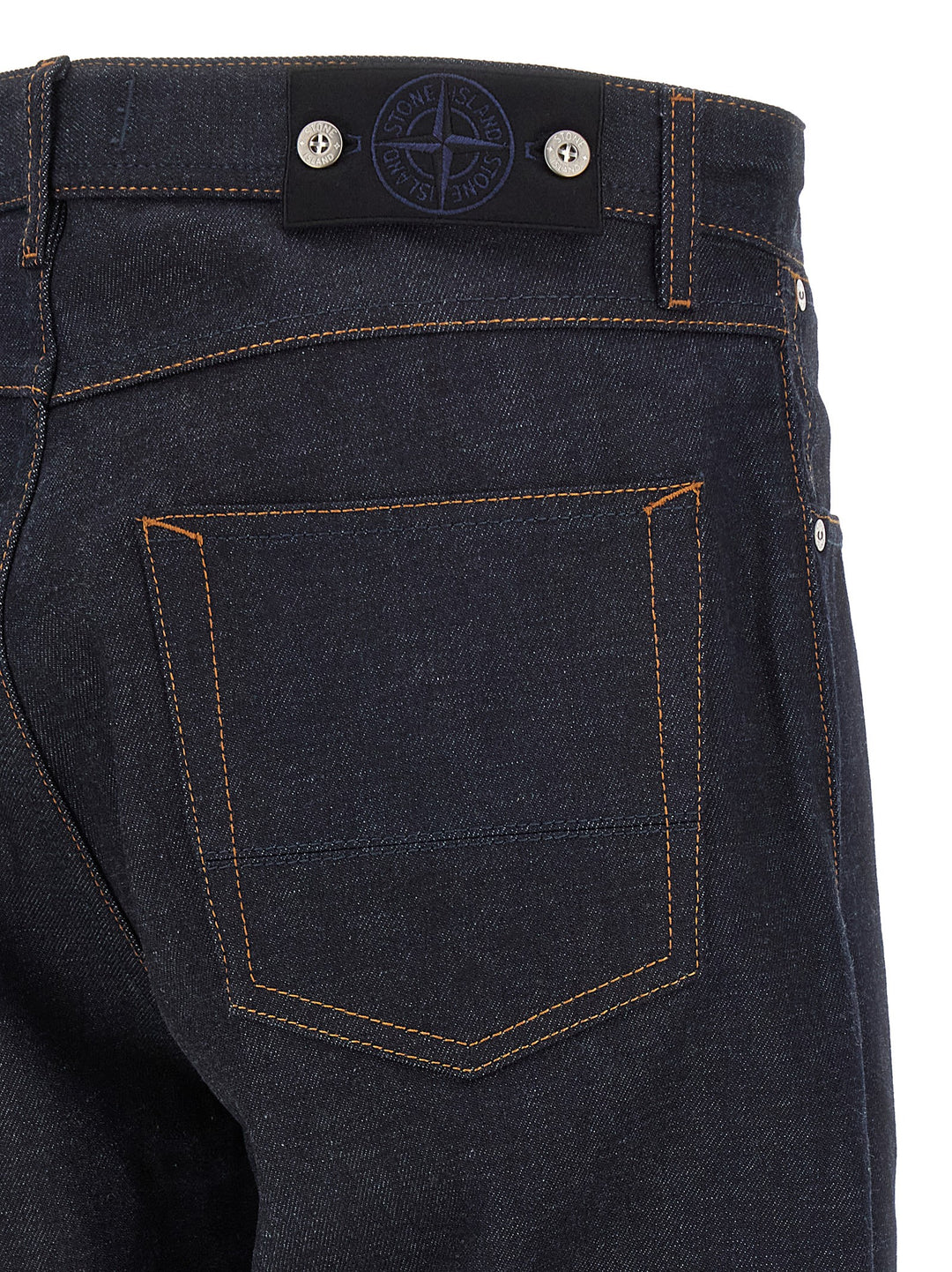 Stone Island Blå Bomull Straight-Leg Jeans