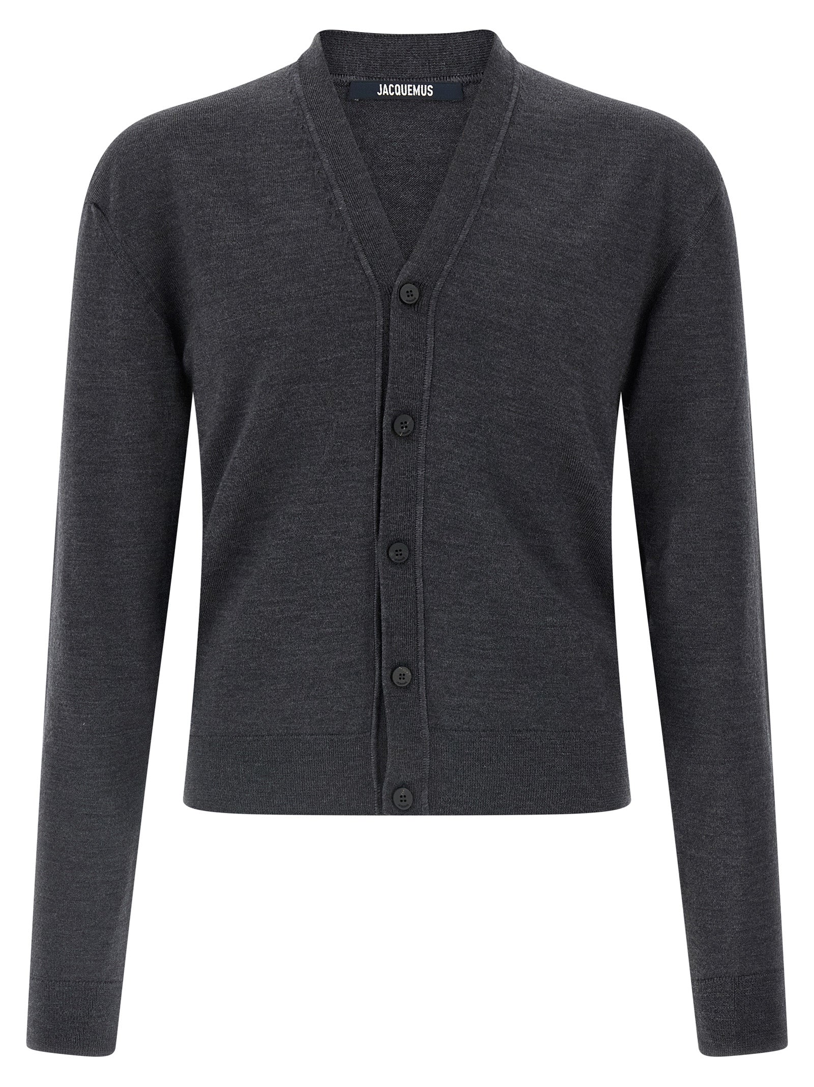 Jacquemus grå kardigan i merinoull