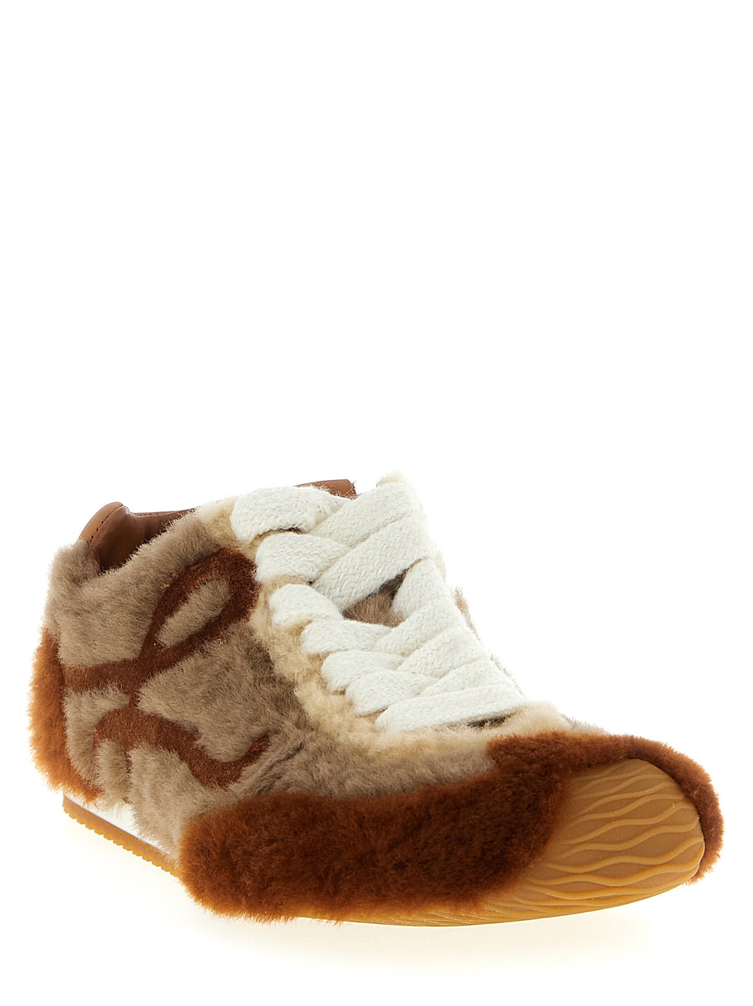 Loewe Brune Low Top-joggesko i Lammeskinn