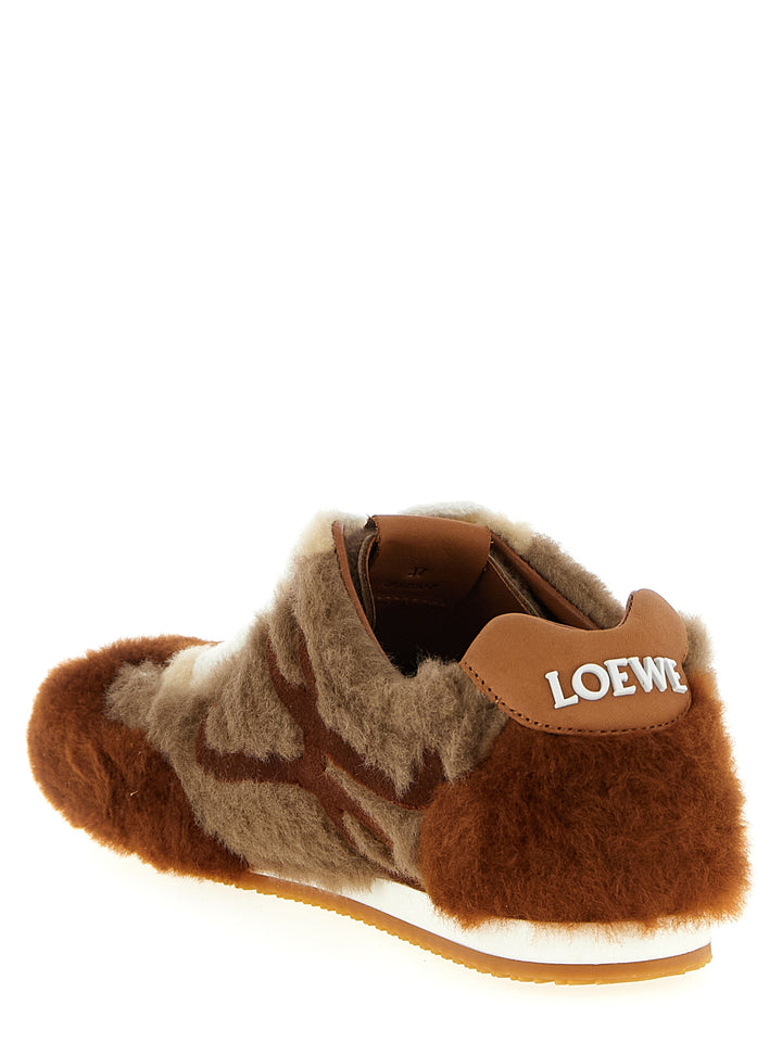 Loewe Brune Low Top-joggesko i Lammeskinn