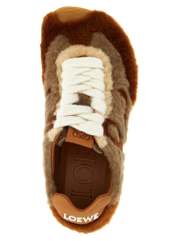 Loewe Brune Low Top-joggesko i Lammeskinn