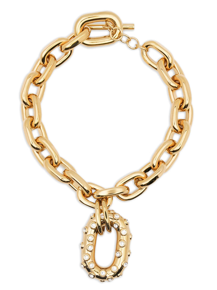 Paco Rabanne-halskjede i gullfarget messing