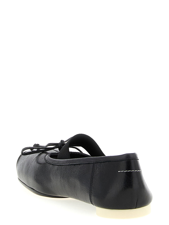 MM6 Maison Margiela Ballerinasko i svart kalveskinn