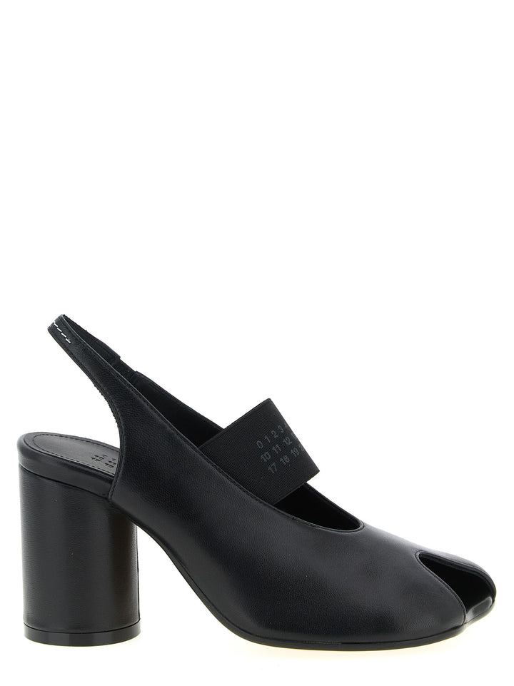 MM6 Maison Margiela Pumps i svart lammeskinn med mellomhøy hæl