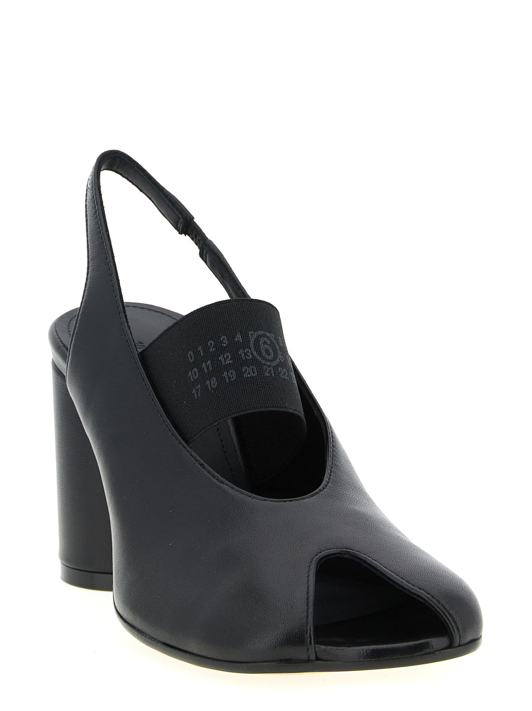 MM6 Maison Margiela Pumps i svart lammeskinn med mellomhøy hæl