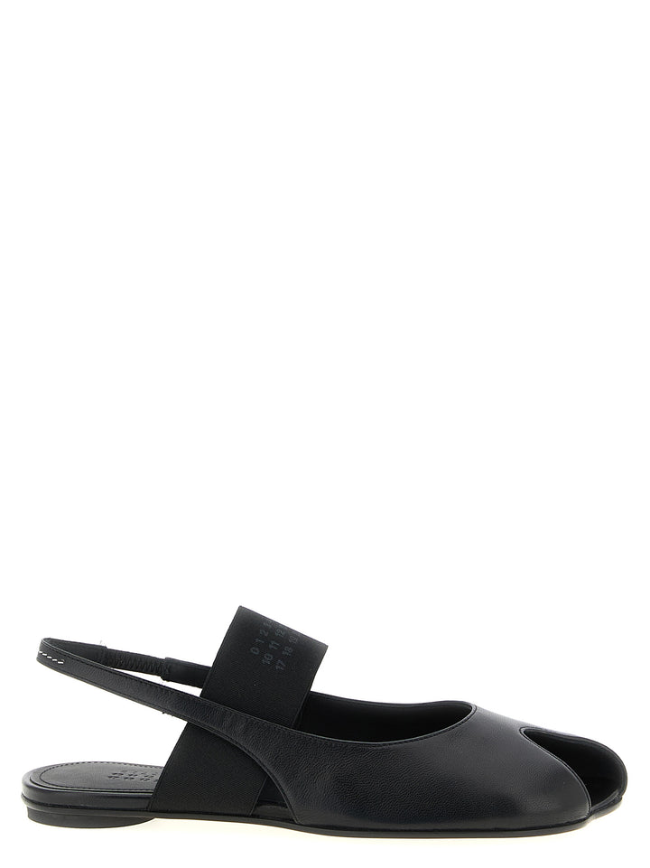 MM6 Maison Margiela Svarte lammeskinnssandaler
