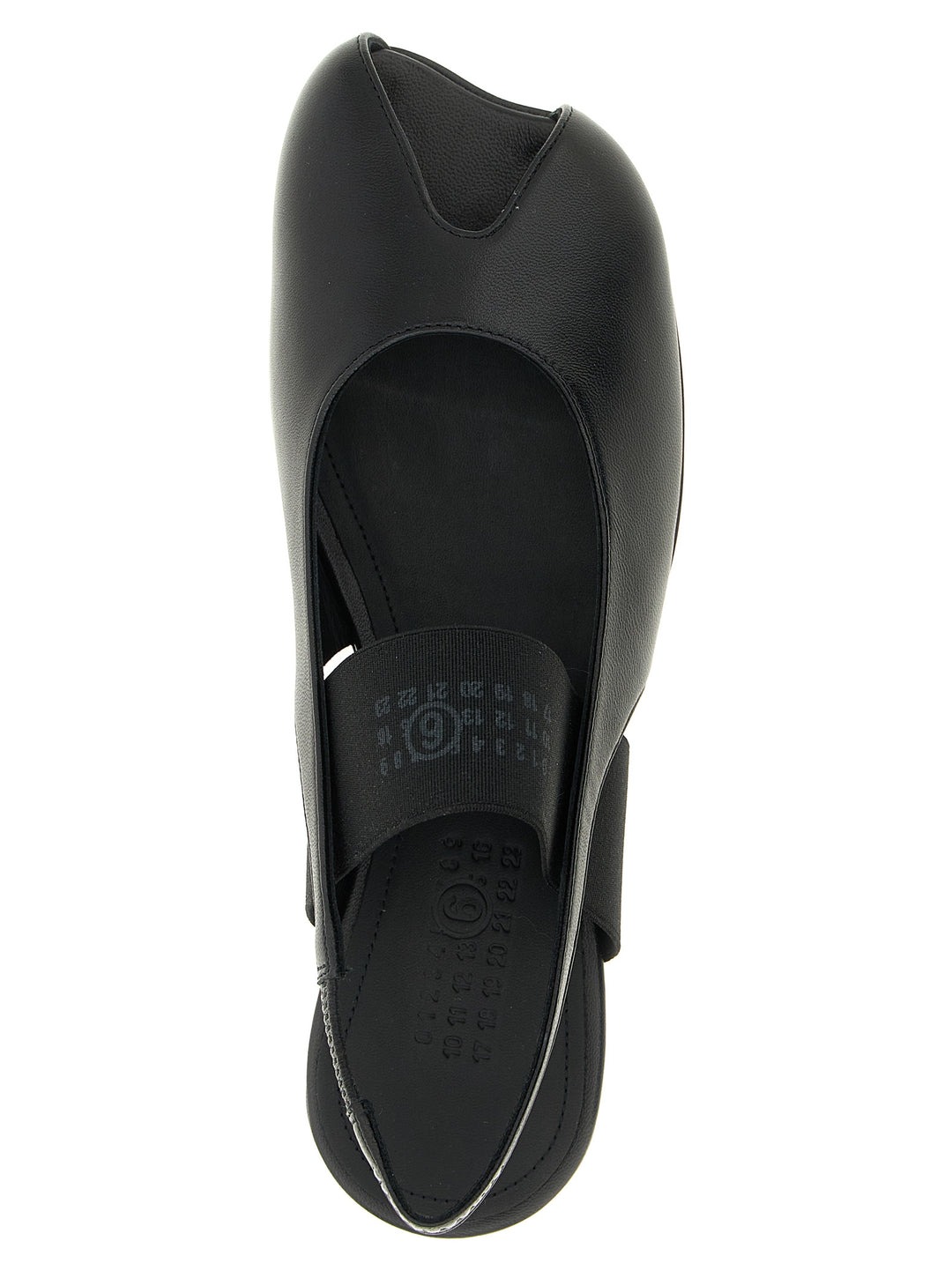 MM6 Maison Margiela Svarte lammeskinnssandaler