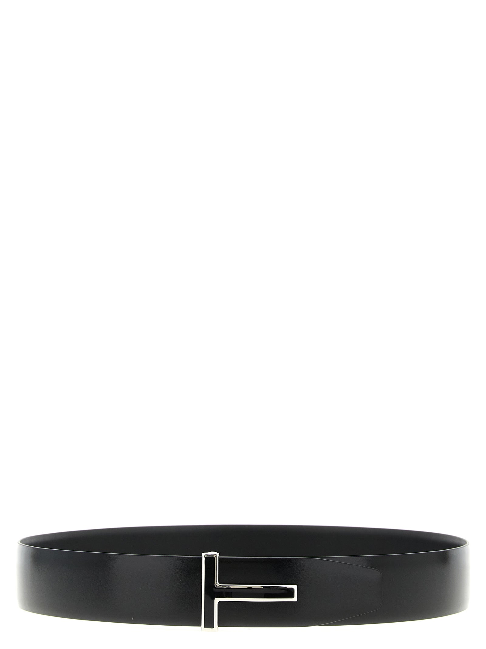Cinturón regular de piel de becerro negra Tom Ford