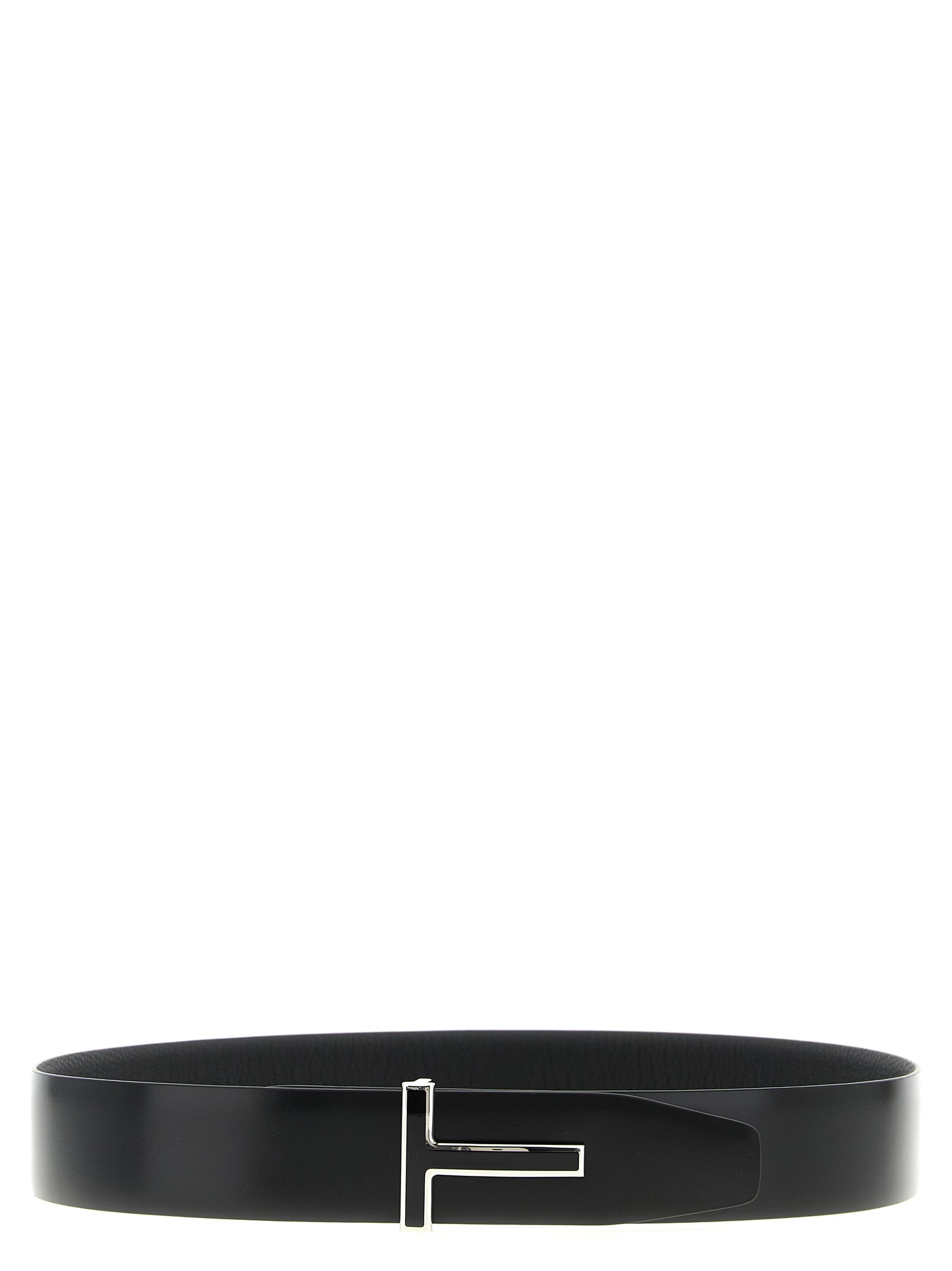 Cinturón regular de piel de becerro negra Tom Ford